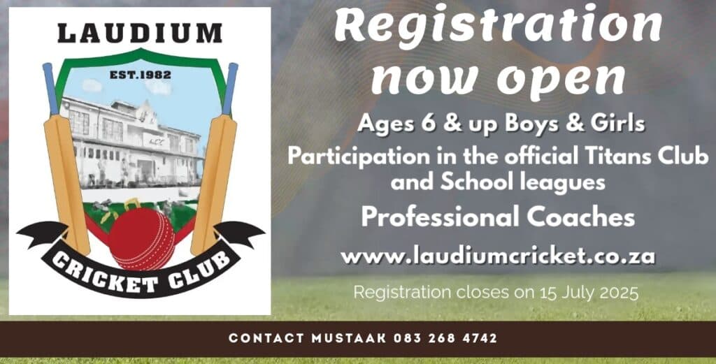 Laudium Cricket Club registration now open